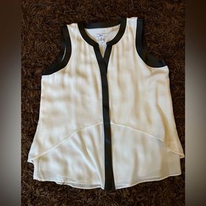 Bar III cream & black sleeveless blouse.  Size large